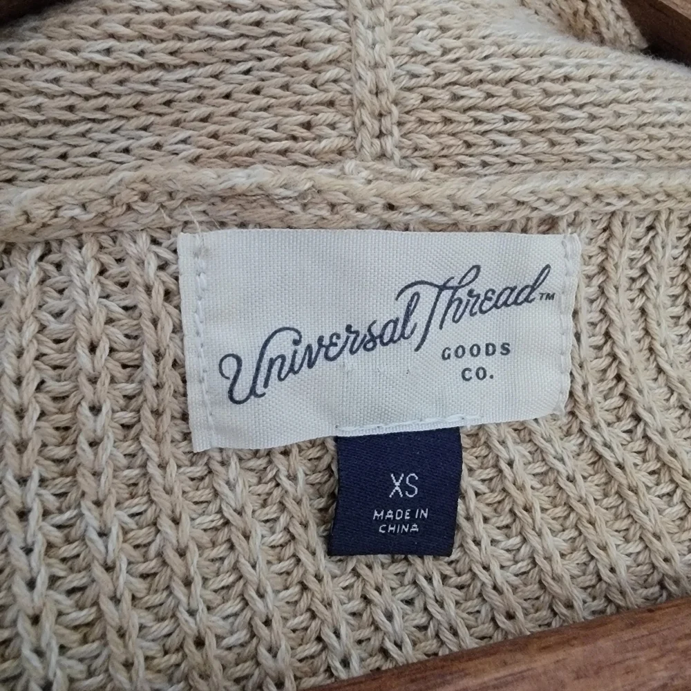 Universal Thread Beige Open-Front Knit Cardigan - Picture 4 of 5